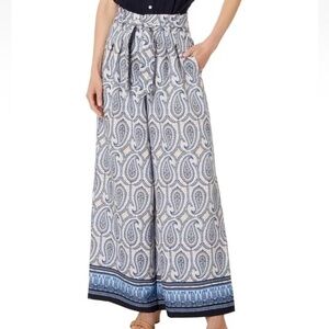 Tommy Hilfiger Blue Paisley Wide-Leg Pants